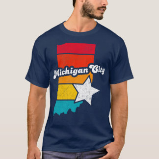 Michigan City Indiana Vintage Verdrietig Souvenir T-shirt