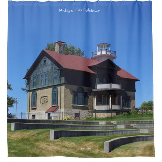 Michigan City Lighthouse douchegordijn (Voorkant)