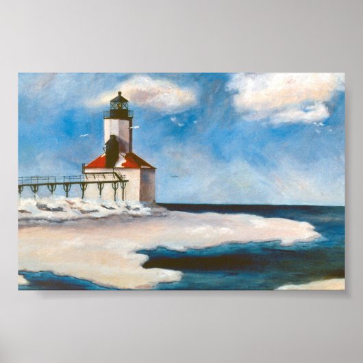 Michigan City Lighthouse Poster (Voorkant)