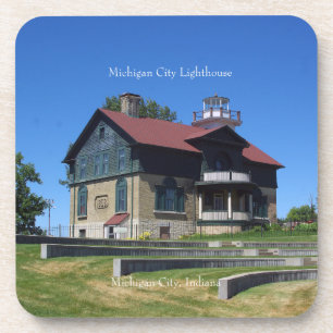 Michigan City Lighthouse set van 6 plastic onderze Bier Onderzetter