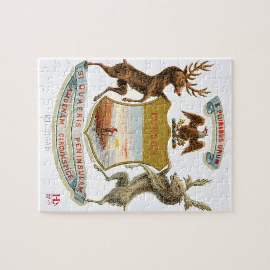Michigan Coat of Arms Legpuzzel (Horizontaal)