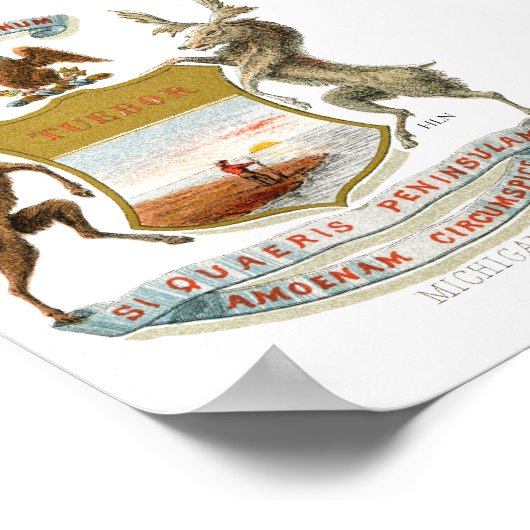 Michigan Coat of Arms Poster (Hoek)