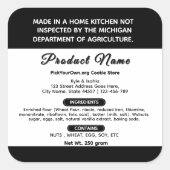 Michigan cottage food label (Voorkant)