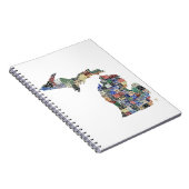 Michigan Counties License Bord Map Art notebook Notitieboek (Rechterzijde)