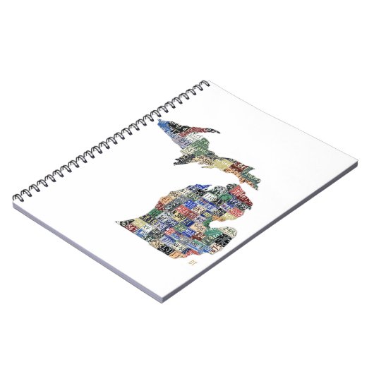 Michigan Counties License Bord Map Art notebook Notitieboek (Linkerzijde)