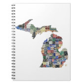 Michigan Counties License Bord Map Art notebook Notitieboek (Voorkant)