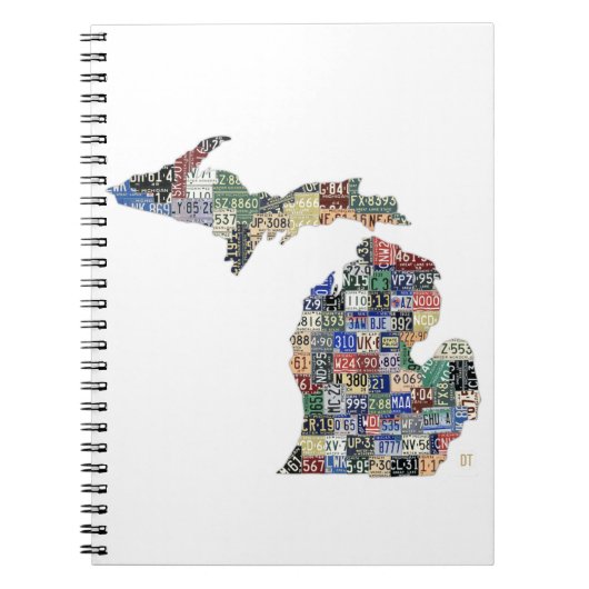 Michigan Counties License Bord Map Art notebook Notitieboek (Voorkant)