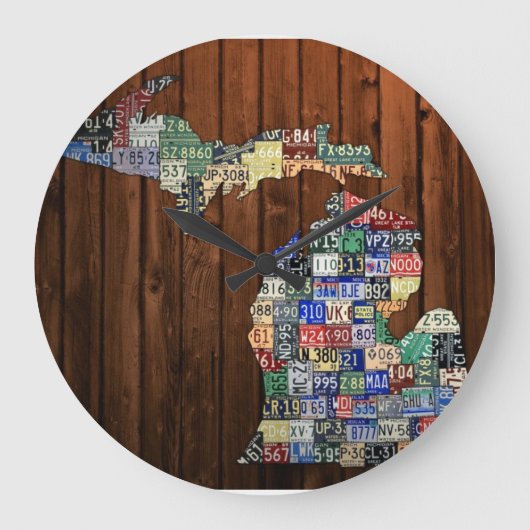 Michigan Counties License Bord Map Klok (Voorkant)