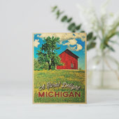 Michigan Country Red Barn Briefkaart (Staand voorkant)