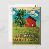 Michigan Country Red Barn Briefkaart (Voorkant / Achterkant)