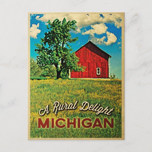 Michigan Country Red Barn Briefkaart (Voorkant)