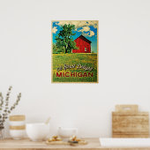 Michigan Country Red Barn Poster (Keuken)
