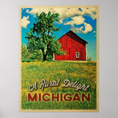 Michigan Country Red Barn Poster (Voorkant)