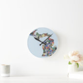 Michigan County License Bord Art Wall-klok Ronde Klok (Huis)