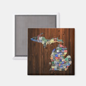 Michigan County's in licentie Borden Magneet (Voorkant / Achterkant)