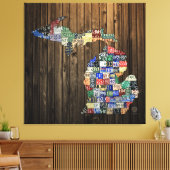 Michigan County's Licentie Bord Kaart Canvas 2014 (Insitu (Woonkamer))