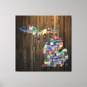 Michigan County's Licentie Bord Kaart Canvas 2014 (Voorkant)