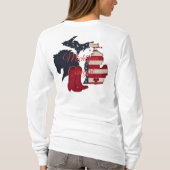 Michigan Cowgirl | Patriotic Michigan Horse Boots T-shirt (Achterkant)