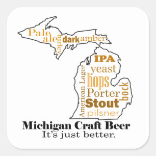 Michigan Craft Beer - Het is gewoon beter. Vierkante Sticker