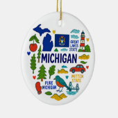 Michigan Custom Family Trip Christmas Keramisch Ornament (Rechts)