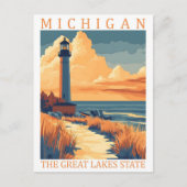 Michigan de Grote Meren Staat Verenigde Staten Tra Briefkaart (Voorkant)