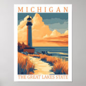 Michigan de Grote Meren Staat Verenigde Staten Tra Poster (Voorkant)