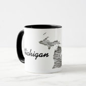 Michigan - de Hoge Vijf Mok van Amerika met Birch (Voorkant links)