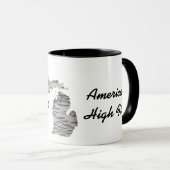 Michigan - de Hoge Vijf Mok van Amerika met Birch (Voorkant rechts)