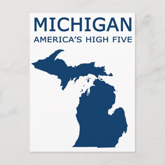 Michigan. De Hoge Vijf van Amerika Briefkaart (Voorkant)
