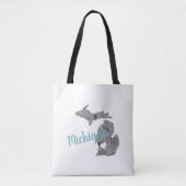 Michigan de staat Mitten met hart Tote Bag