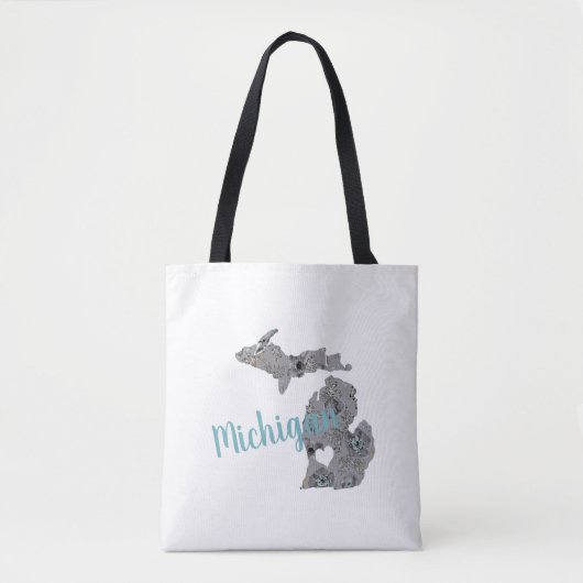 Michigan de staat Mitten met hart Tote Bag (Voorkant)