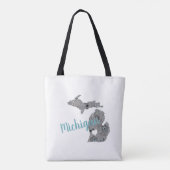 Michigan de staat Mitten met hart Tote Bag (Achterkant)