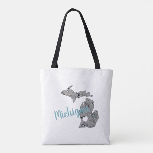 Michigan de staat Mitten met hart Tote Bag (Achterkant)