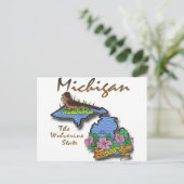 Michigan de Wolverine Staat Robin Apple Briefkaart (Staand voorkant)