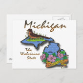 Michigan de Wolverine Staat Robin Apple Briefkaart (Voorkant / Achterkant)