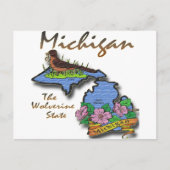 Michigan de Wolverine Staat Robin Apple Briefkaart (Voorkant)
