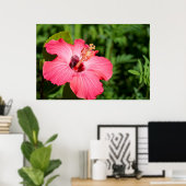 Michigan, Dearborn. Detail van roze hibiscus Poster (Thuiskantoor)