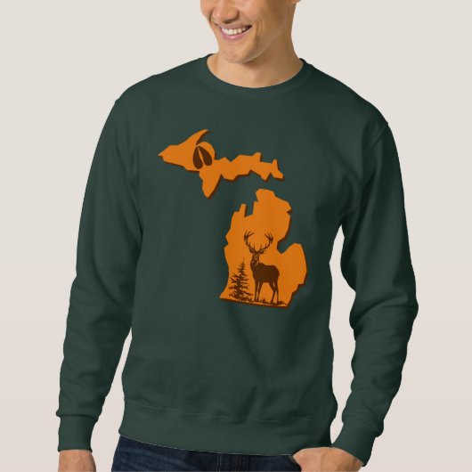 Michigan Deer Hunter Forest Groene Sweatshirt (Voorkant)
