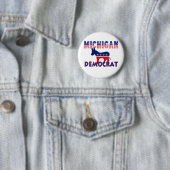 Michigan Democraat Ronde Button 5,7 Cm (In situ)