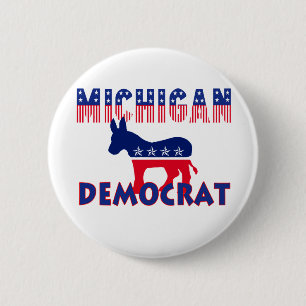 Michigan Democraat Ronde Button 5,7 Cm
