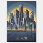 Michigan Detroit Art Deco Style Magneet (Voorkant)