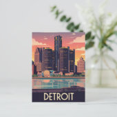 Michigan Detroit Reizen Briefkaart (Staand voorkant)