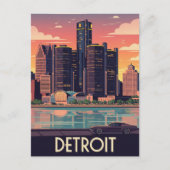 Michigan Detroit Reizen Briefkaart (Voorkant)