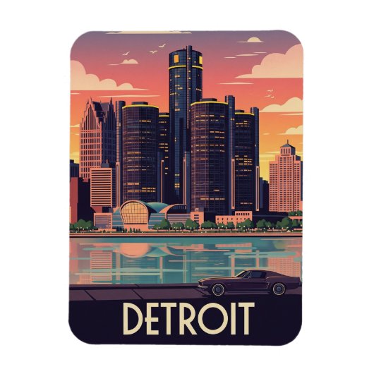 Michigan Detroit Reizen Magneet (Verticaal)