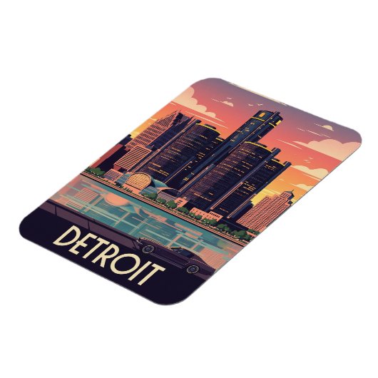 Michigan Detroit Reizen Magneet (Linkerzijde)