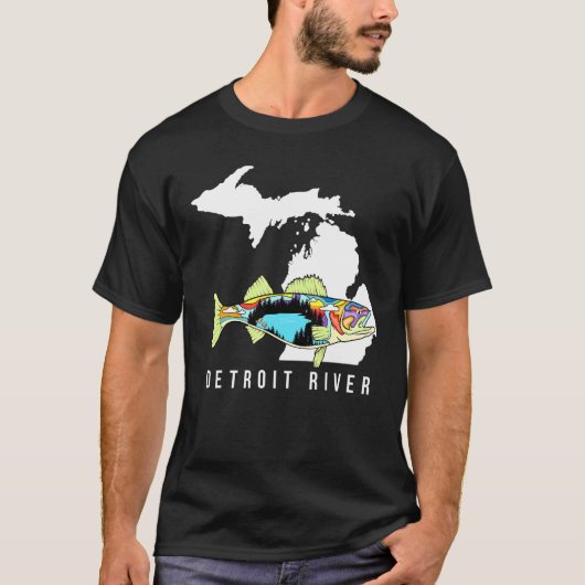 Michigan Detroit River Walleye Vist zoetwater T-shirt (Voorkant)