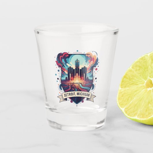 Michigan Detroit Shot Glas (Voorkant)