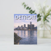 Michigan Detroit Silhouette Reizen Briefkaart (Staand voorkant)