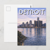 Michigan Detroit Silhouette Reizen Briefkaart (Voorkant / Achterkant)
