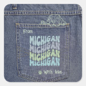 Michigan Dog in de Sticker van Jean Pocket Classic (Voorkant)